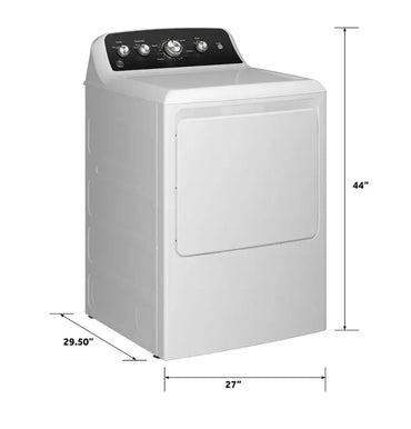 GE - 7.2 Cu. Ft. Electric Dryer with Long Venting up to 120 Ft - White with Matte Black