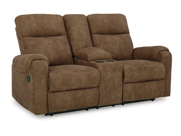Edenwold Manual Reclining Loveseat with Console - Brindle