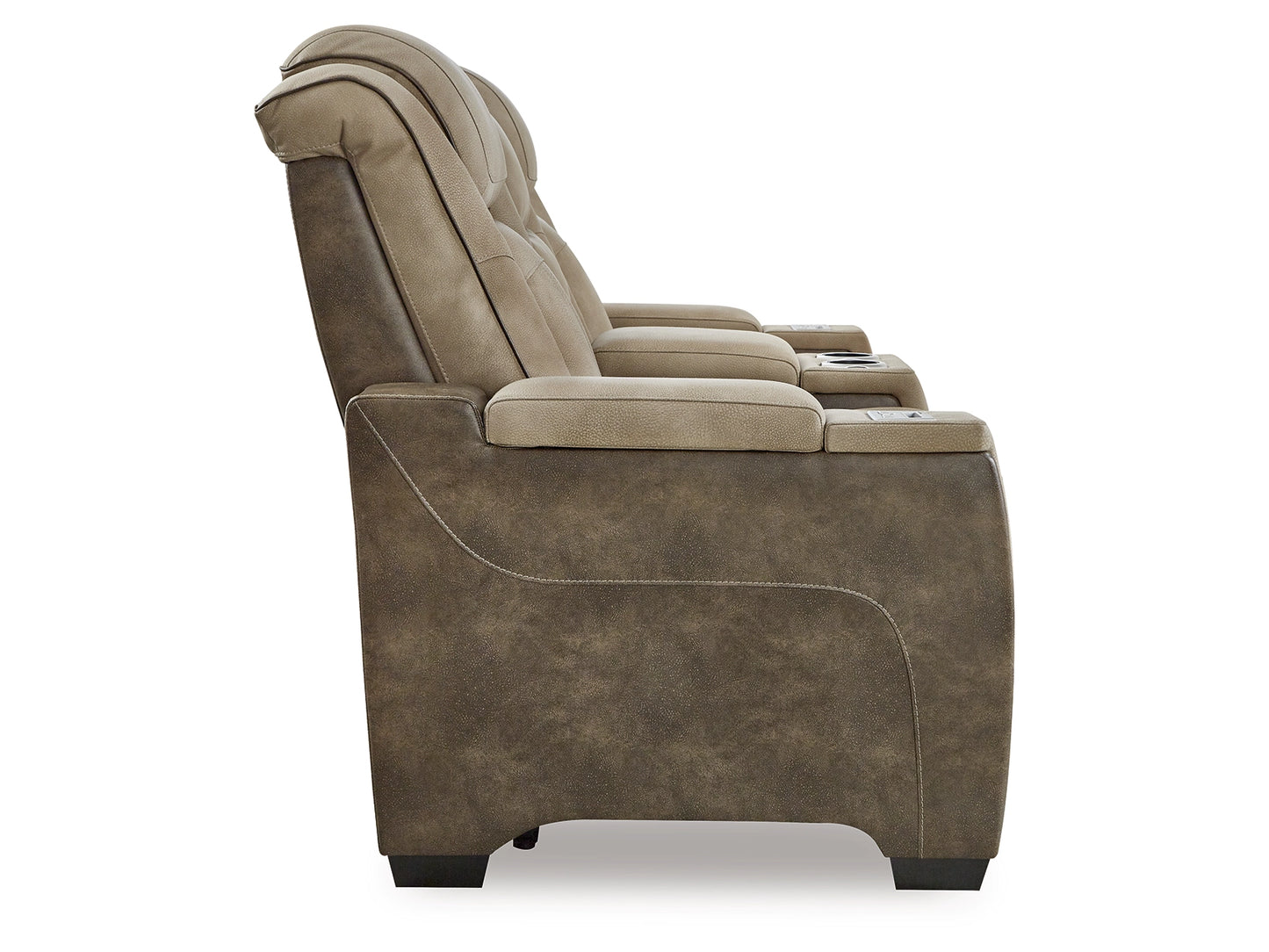 Next-Gen DuraPella Performance Fabric Dual Power Reclining Loveseat with Console - Sand
