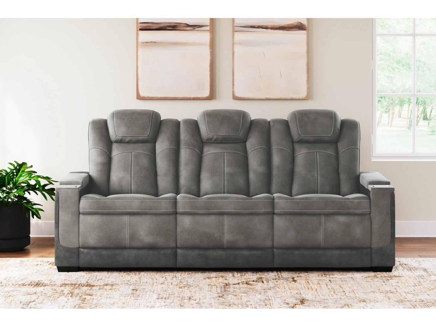 Next-Gen DuraPella Performance Fabric Dual Power Reclining Sofa - Slate