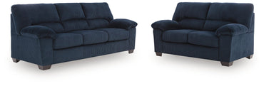 SimpleJoy 2-Piece Sofa and Loveseat - Navy