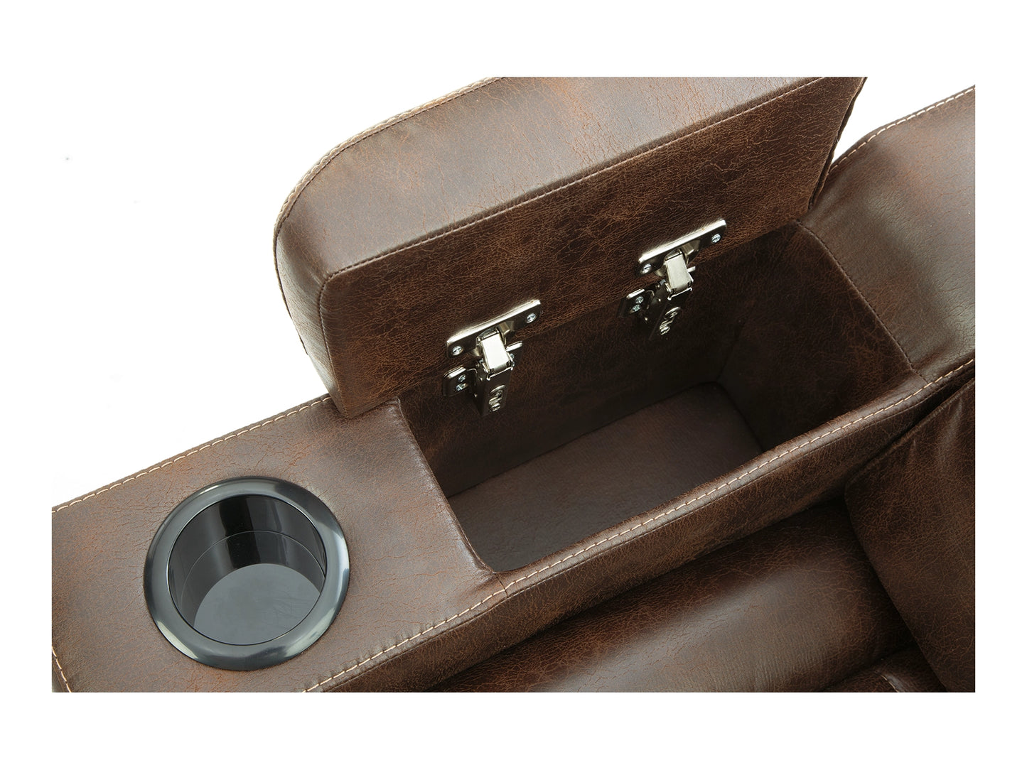 Owner's Box Dual Power Reclining Loveseat with Console - Thyme