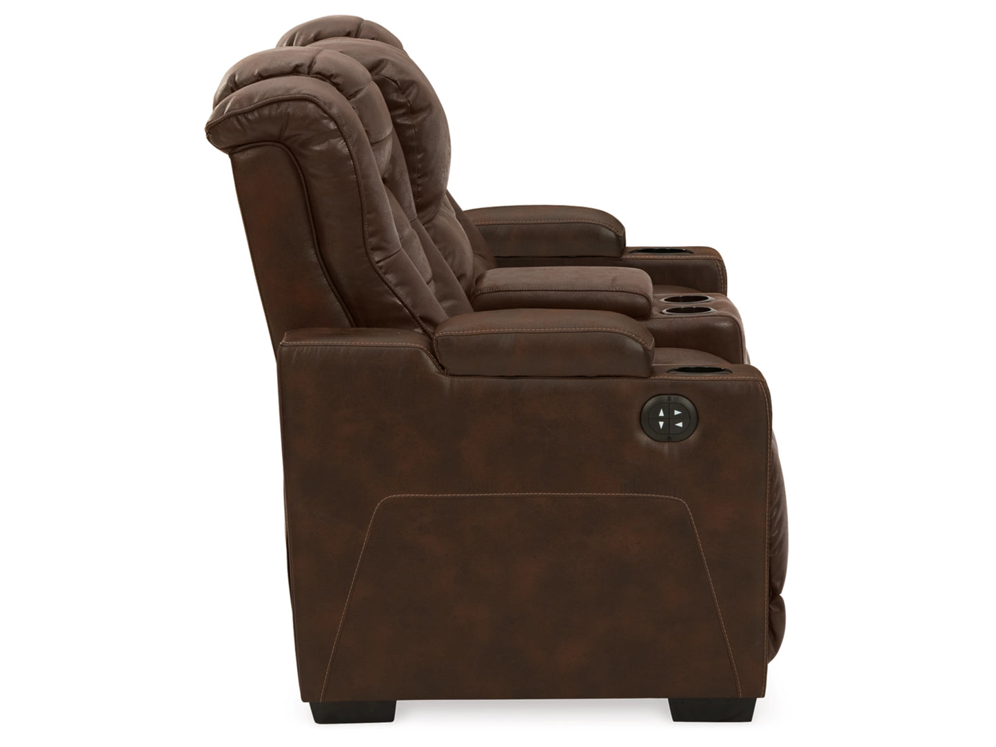 Owner's Box Dual Power Reclining Loveseat with Console - Thyme