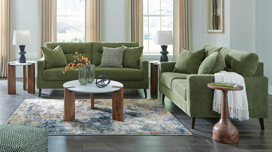 Bixler 2-Piece Sofa and Loveseat - Olive