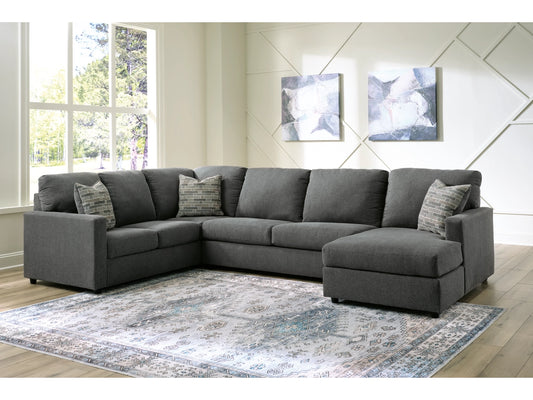 Springfield 3-Piece Sectional with Chaise - Charcoal