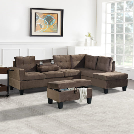 Allen Parkway (Brown Velvet) Sectional