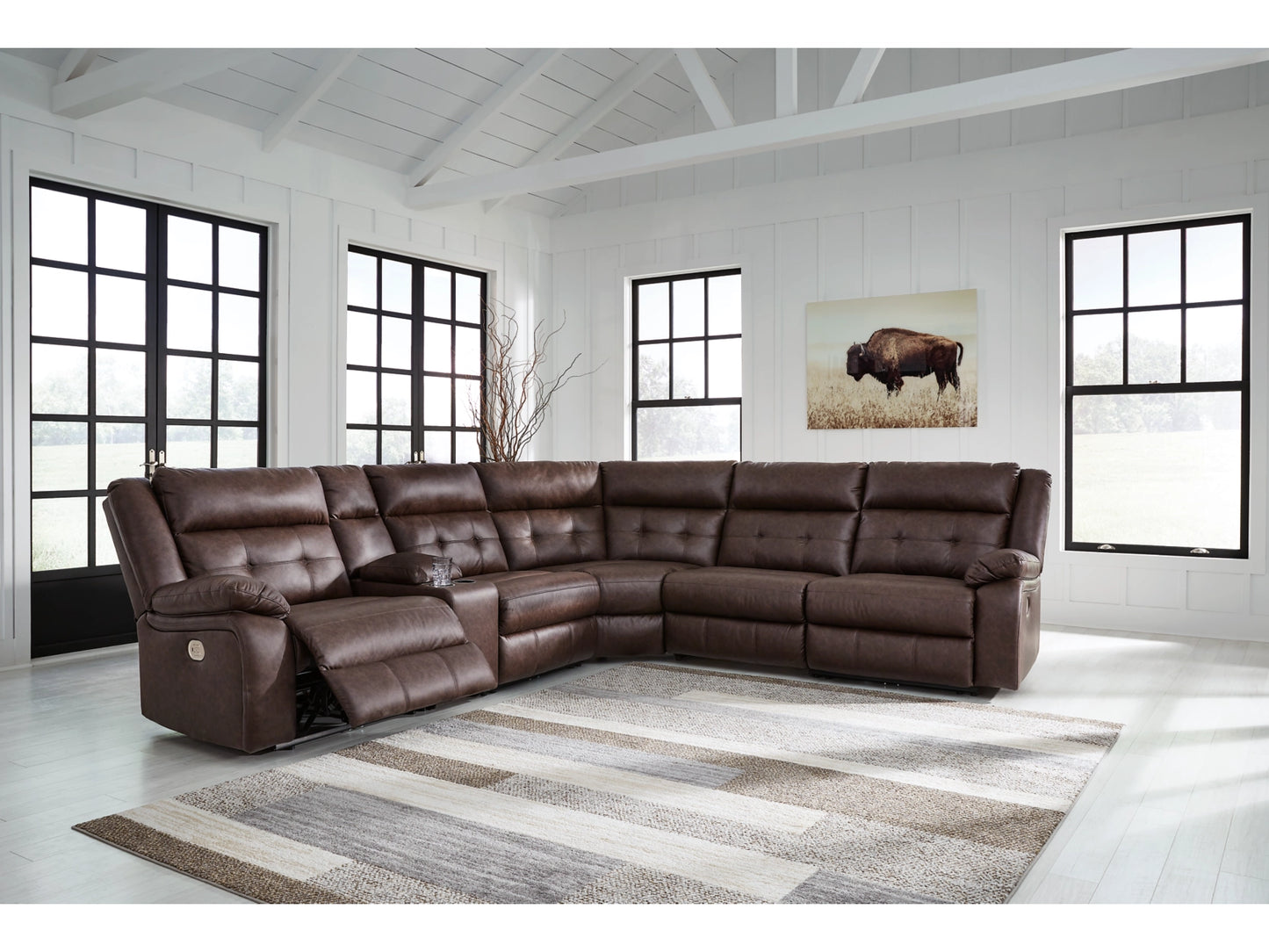 Punch Up 6-Piece Dual Power Reclining Modular Sectional with Console