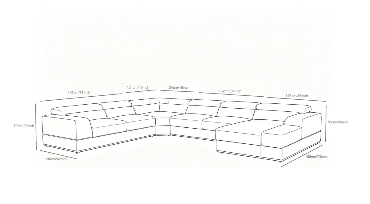 Nella Sectional Sofa (Dark Grey)