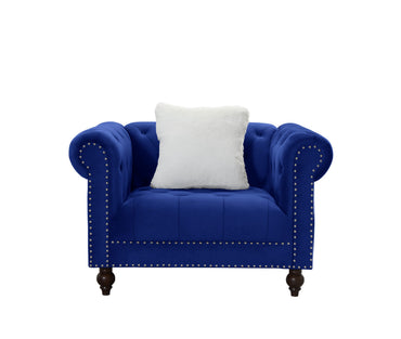 Brooke Navy Blue Velvet Chesterfield Chair