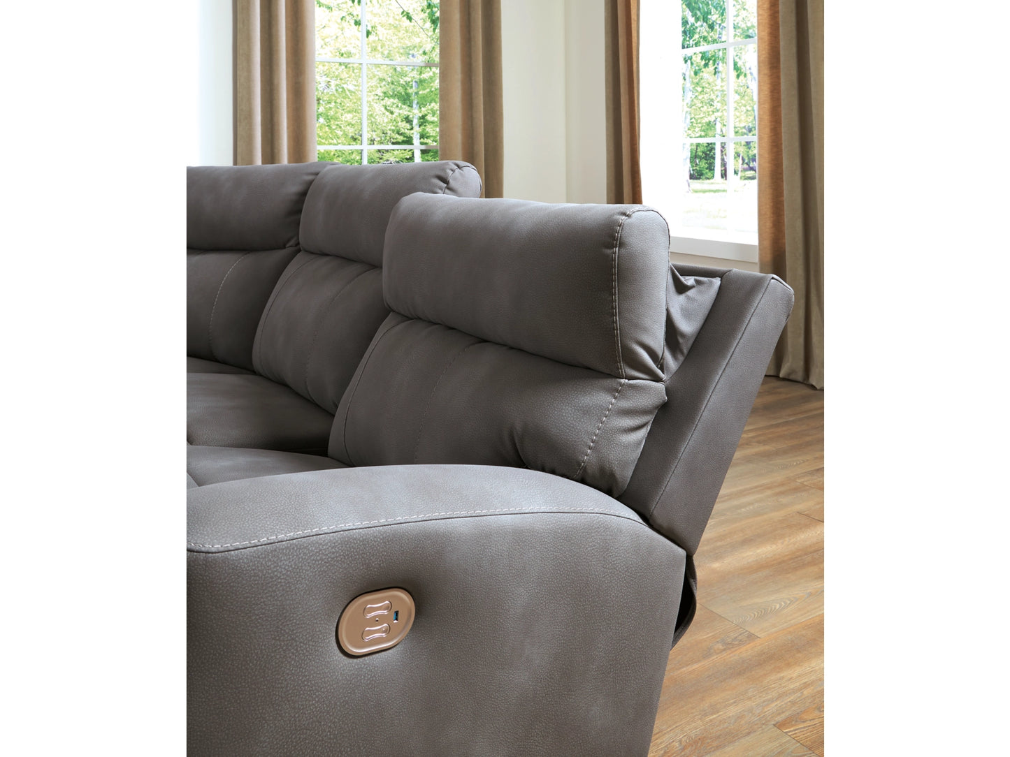 Next-Gen DuraPella Performance Fabric 6-Piece Dual Power Reclining Modular Sectional with Console - Slate