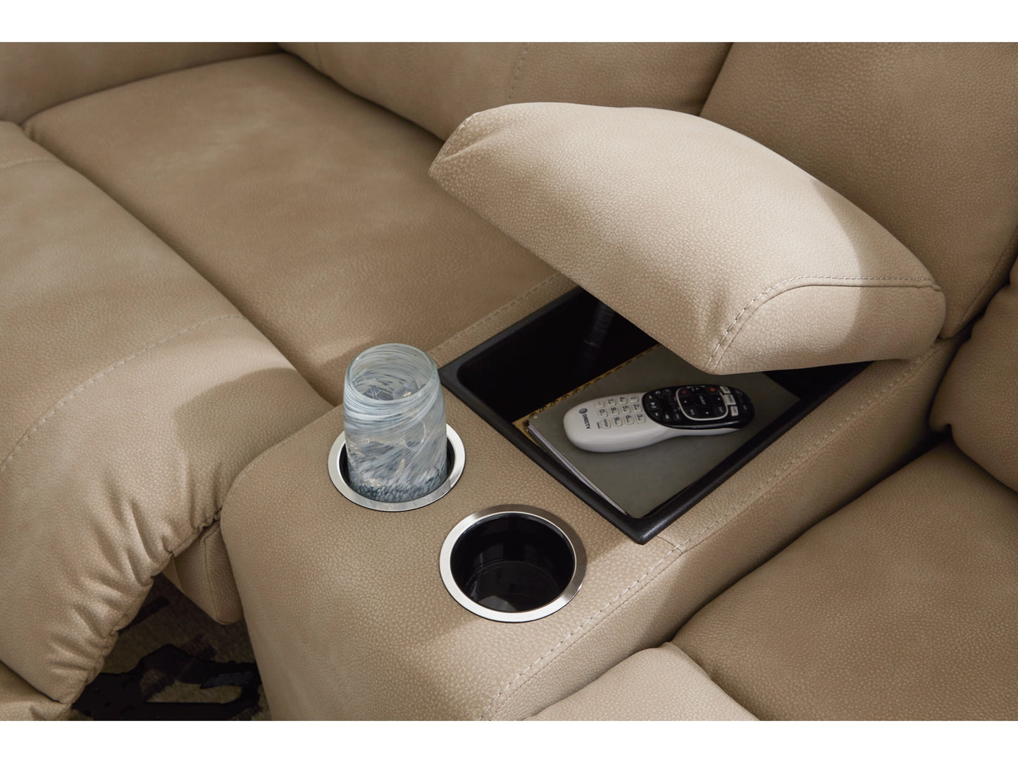 Next-Gen DuraPella Performance Fabric 6-Piece Dual Power Reclining Modular Sectional with Console - Sand