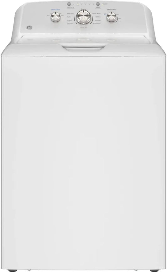 GE - 4.3 Cu. Ft. High-Efficiency Top Load Washer with Cold Plus - White with Silver Matte