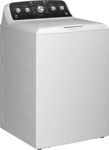 GE - 4.5 Cu. Ft. High-Efficiency Top Load Washer with Deep Fill and Cold Plus - White with Matte Black