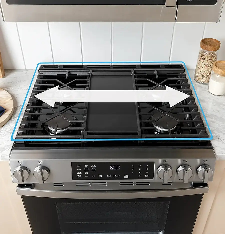 GE - 5.3 Cu. Ft. Freestanding Gas Convection Range with Steam Cleaning and EasyWash Oven Tray - Stainless Steel