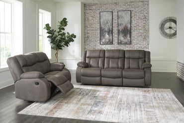 First Base Manual Reclining Sofa and Loveseat