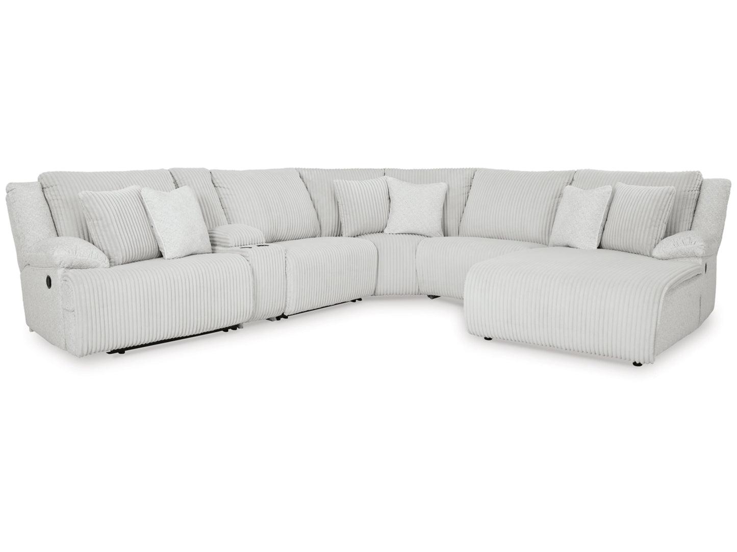 Top Tier 6-Piece Manual Reclining Modular Sectional with Chaise and Console - Alloy
