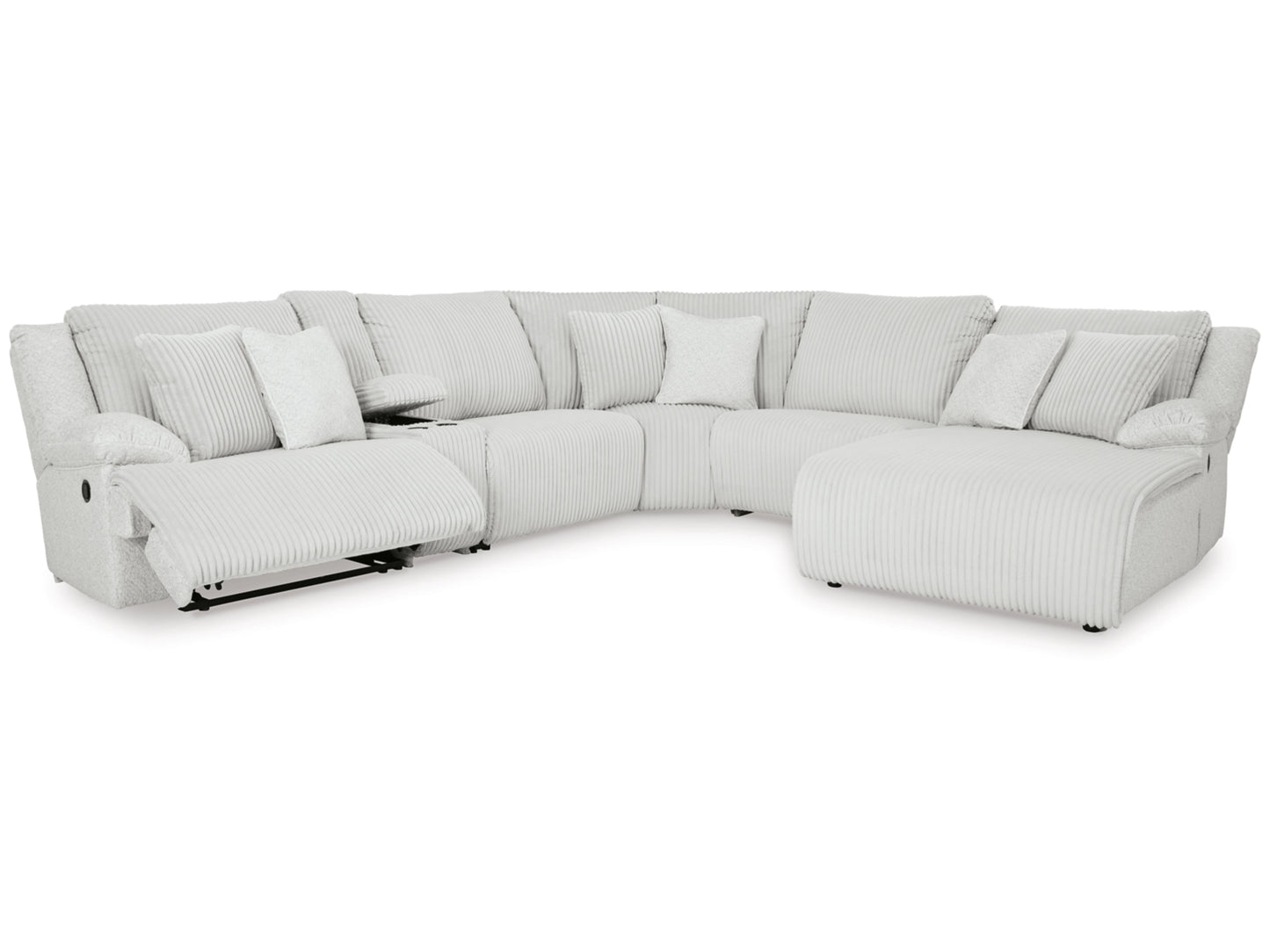Top Tier 6-Piece Manual Reclining Modular Sectional with Chaise and Console - Alloy