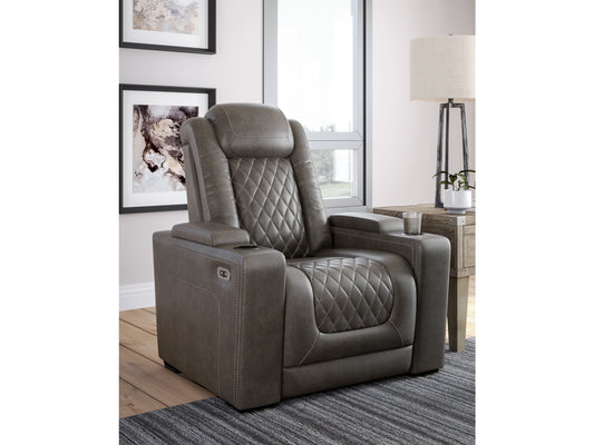 HyllMont Dual Power Recliner - Gray