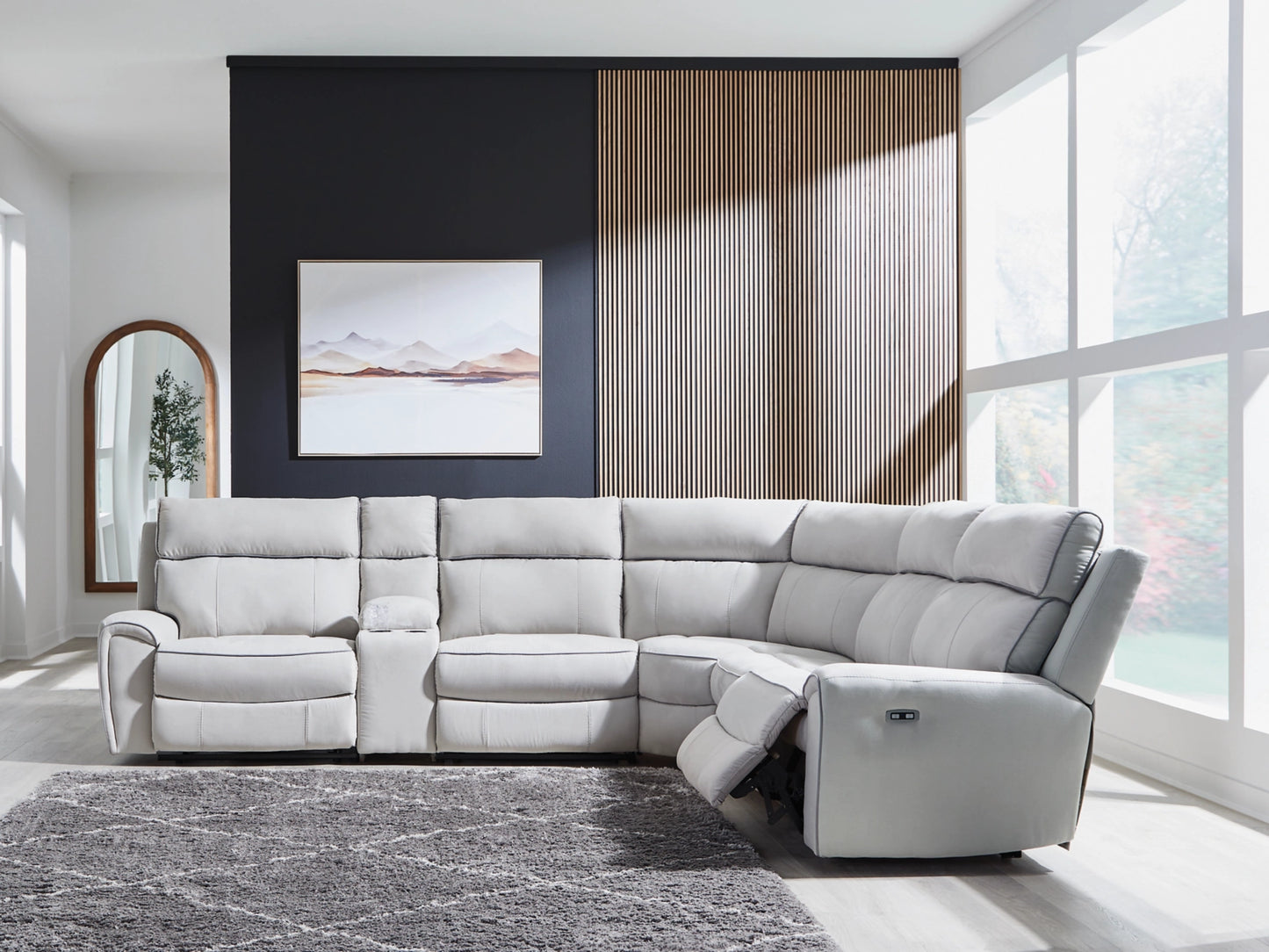 Grafton Pike 6-Piece Dual Power Reclining Sectional with Console