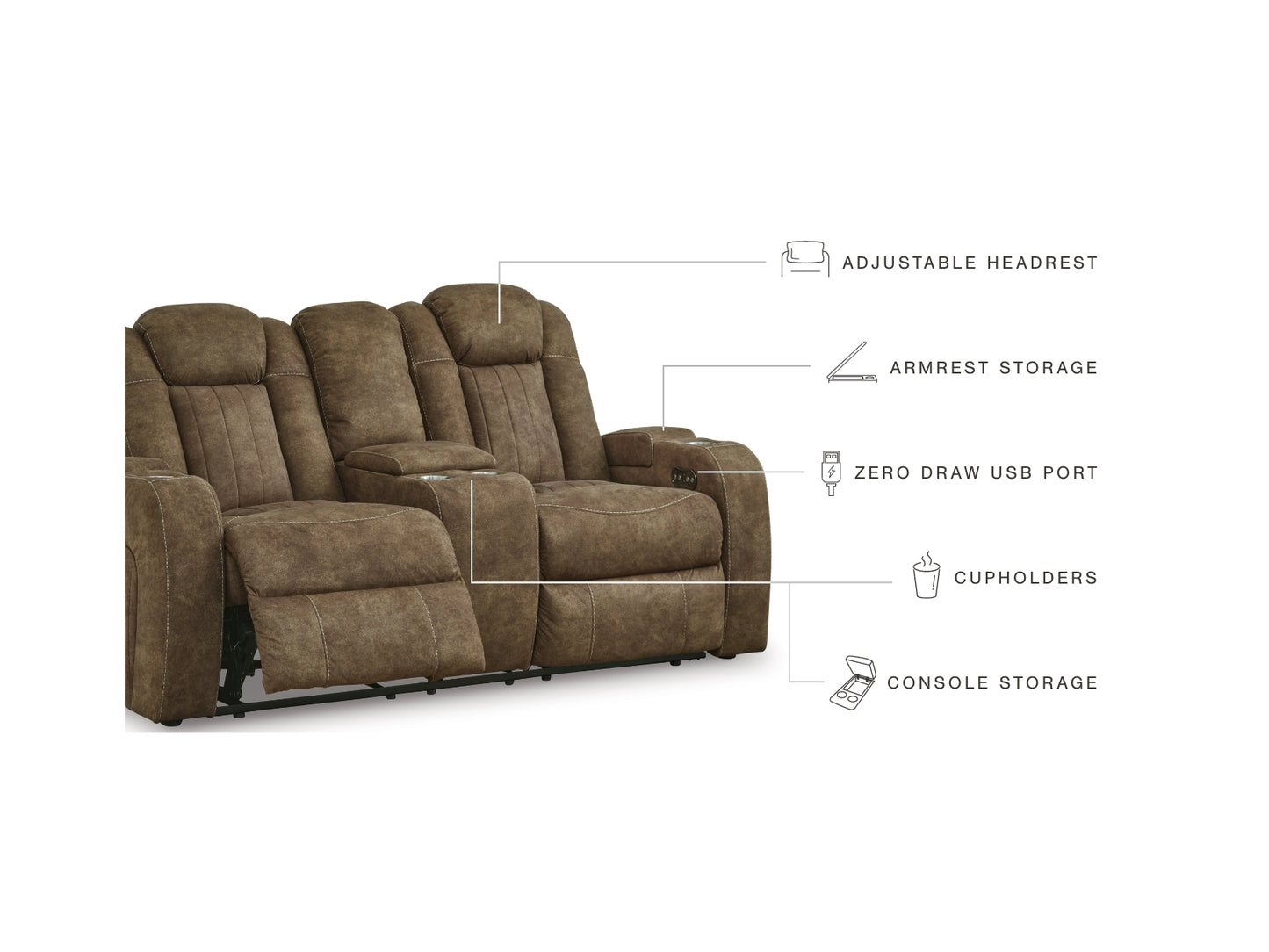 Wolfridge Dual Power Reclining Loveseat - Brindle