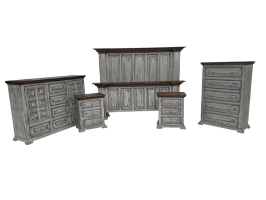 Arizona White Wash Bedroom Collection (Bed, Dresser, Nightstand & Chest Bundle)