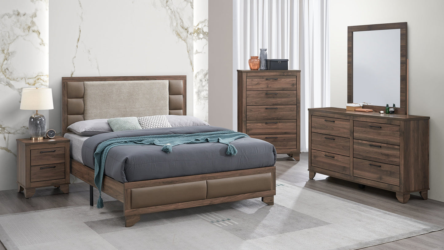 Mily Bedroom Set (Walnut Brown)