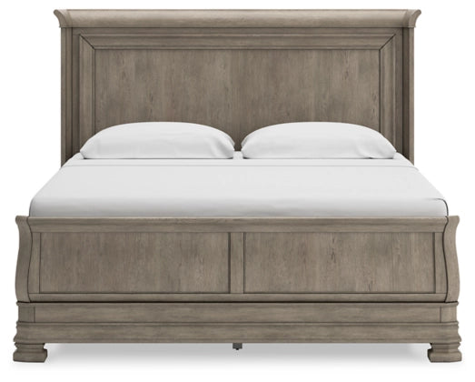 Habana Sleigh Bed with Mirrored Dresser and Nightstand