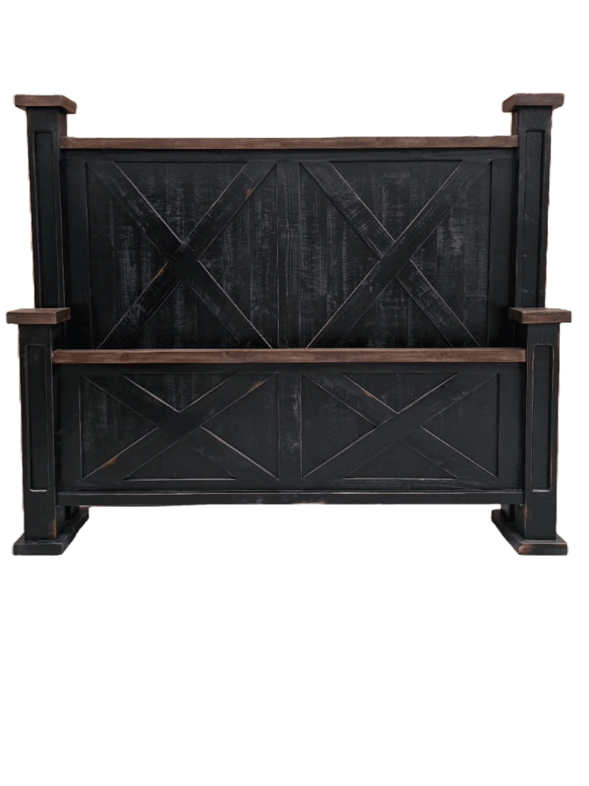 Rustic Farmhouse King Bed - Black