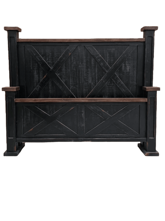 Rustic Farmhouse King Bed - Black