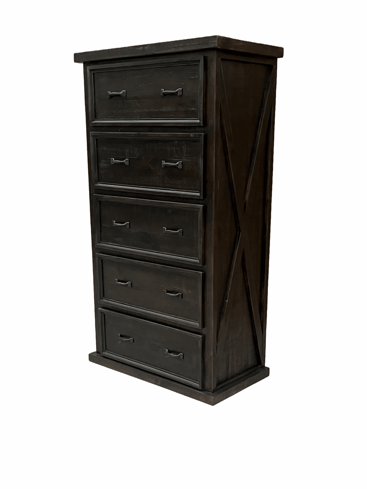 Rustic Farmhouse Chest (5 Drawers) - Dark Walnut