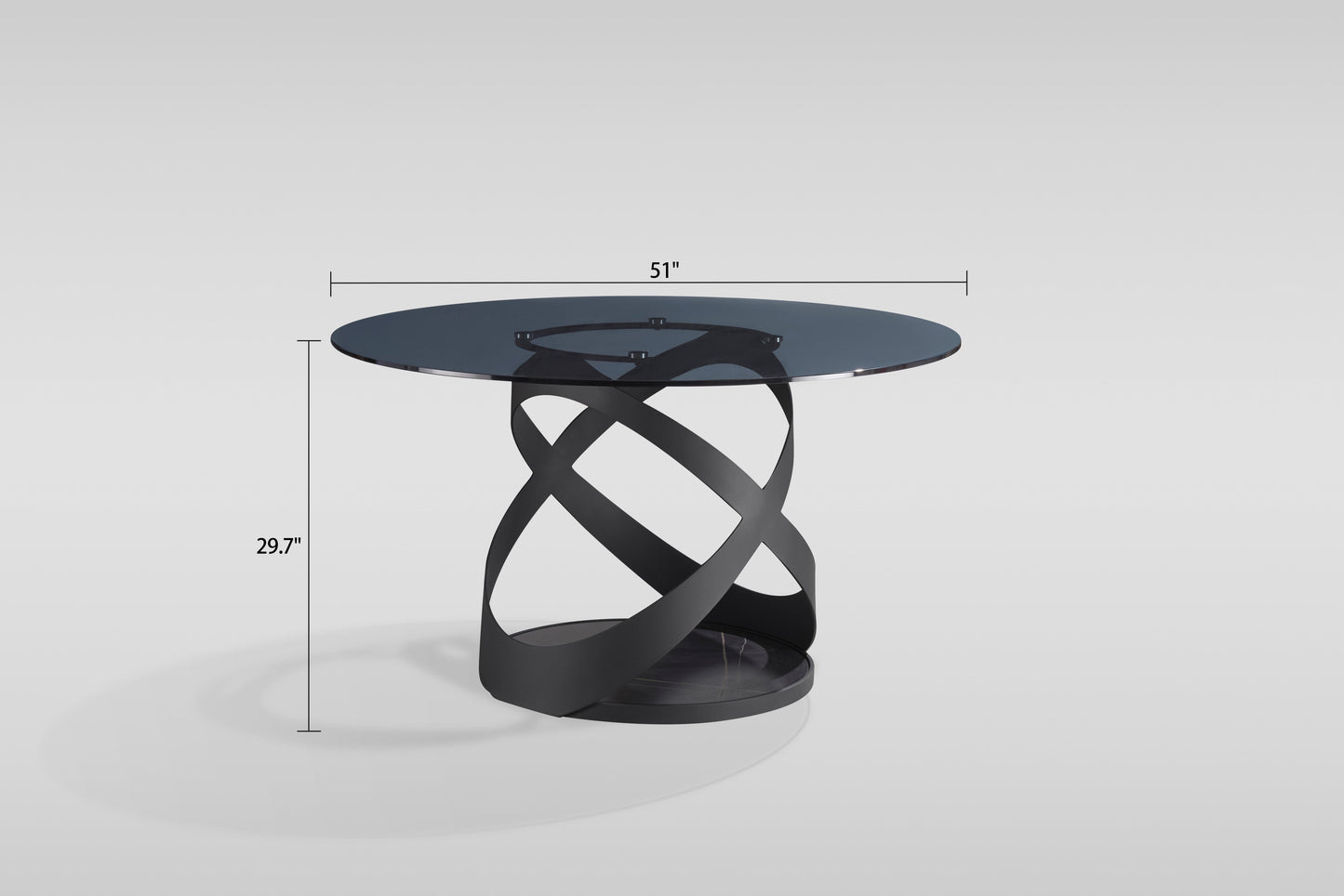 Dimi Dining Set (Smoke Glass/Black)