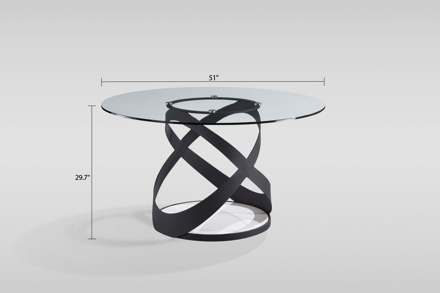 Dimi Dining Set (Clear Glass/Black)