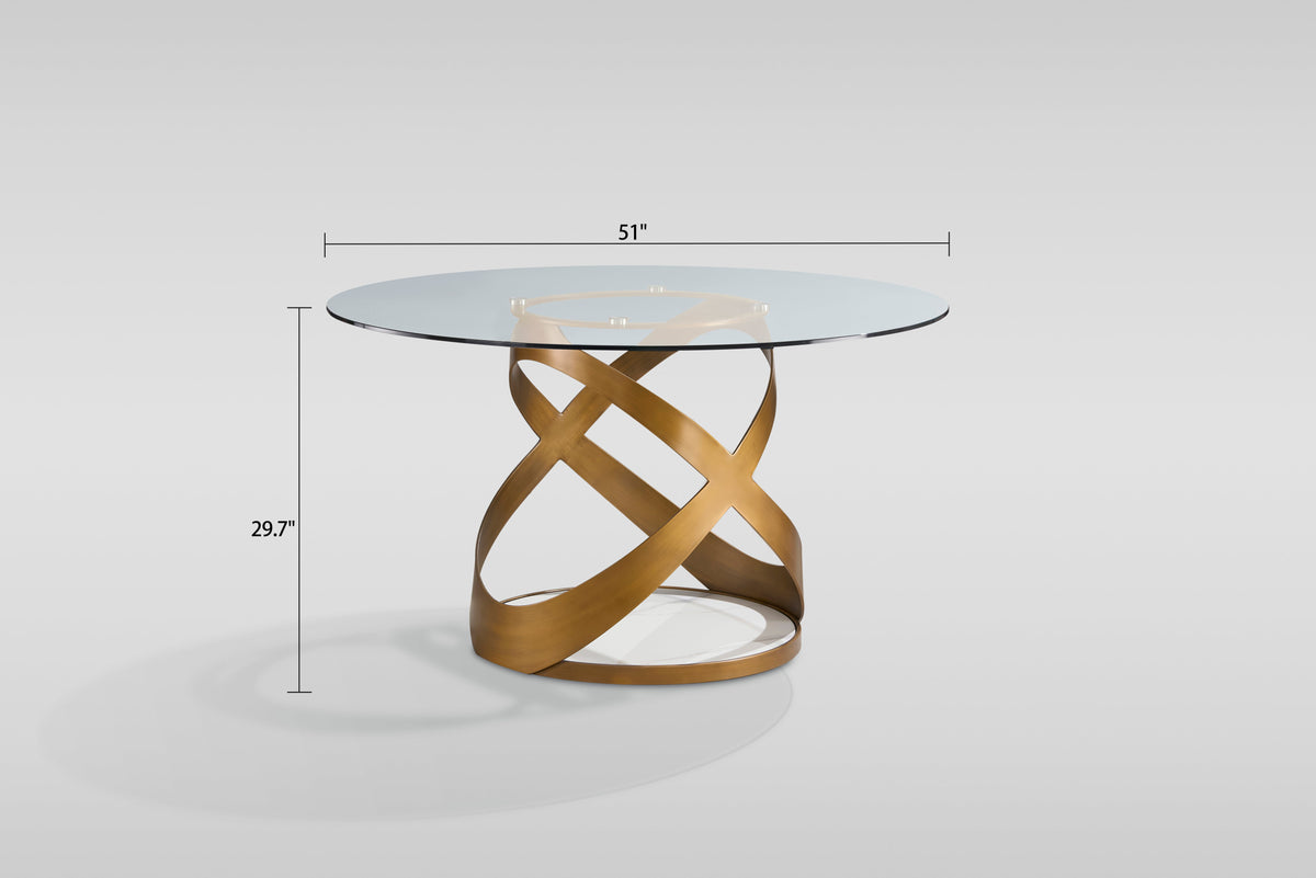 Dimi Dining Set (Clear Glass/Bronze)