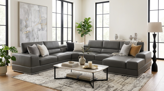 Nella Sectional Sofa (Dark Grey)