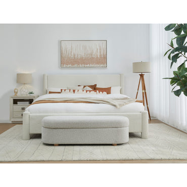 Burke Upholstered Platform Bed in Cottage Cheese Boucle (2026)