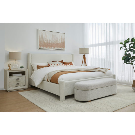 Burke Upholstered Platform Bed in Cottage Cheese Boucle (2026)