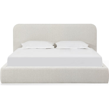 Elora Upholstered Platform Bed in Whitewashed Chenille