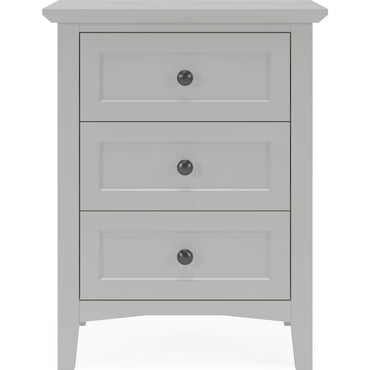 Grace Three Drawer Nightstand in Elephant Grey