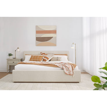 Louis Upholstered Platform Bed in Natural Linen (2026)