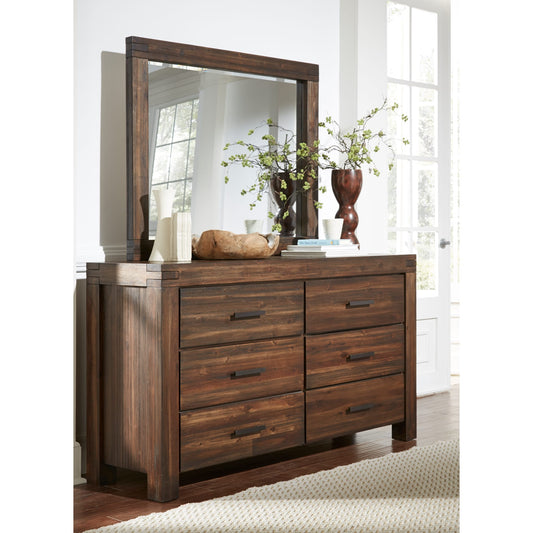 Meadow Solid Wood Mirror in Brick Brown