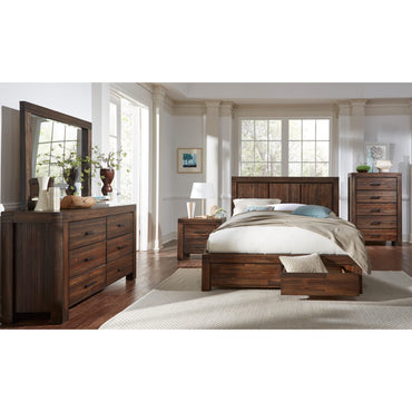 Meadow Two Drawer Solid Wood Nightstand in Brick Brown