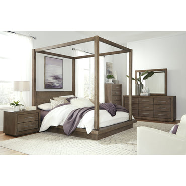 Melbourne Wood Canopy Bed in Dark Pine