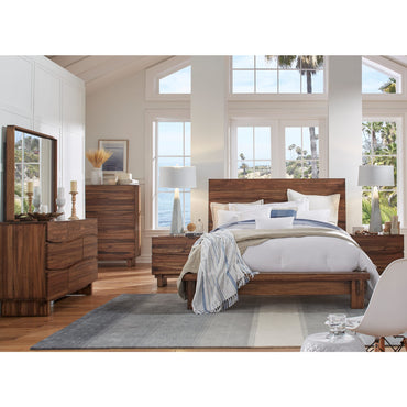 Ocean Two Drawer Solid Wood Nightstand in Natural Sengon