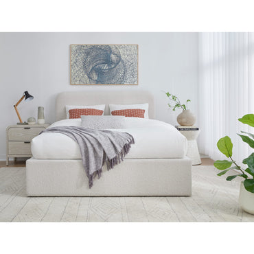 Off-White Upholstered Platform Bed in Ricotta Boucle (2026)