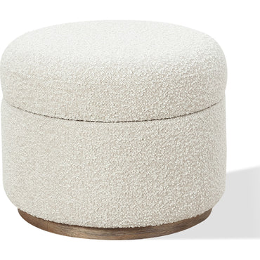 Off-White Upholstered Storage Ottoman in Ricotta Boucle (2026)