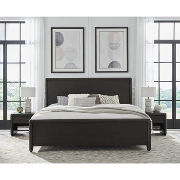 Xolani Acacia Wood Platform Bed in Jaguar