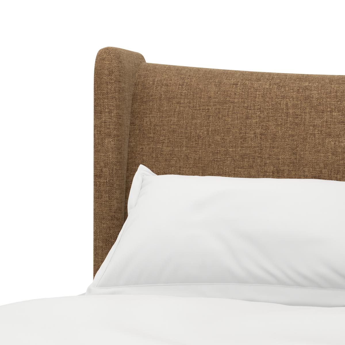 Edwin King Wing Shelter Uph Bed-Suede