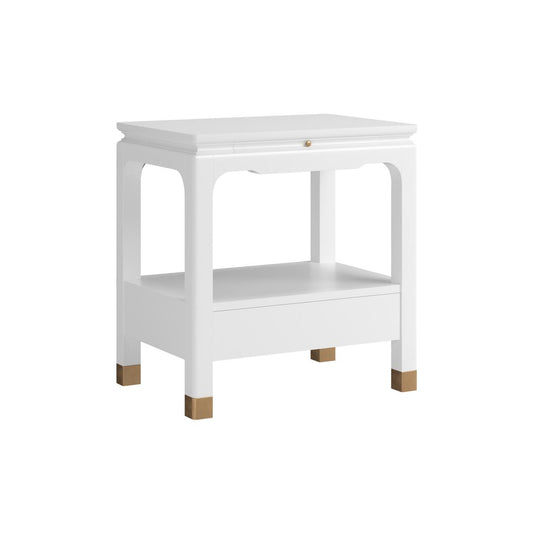 Eave Bedside Table-Uplifting White