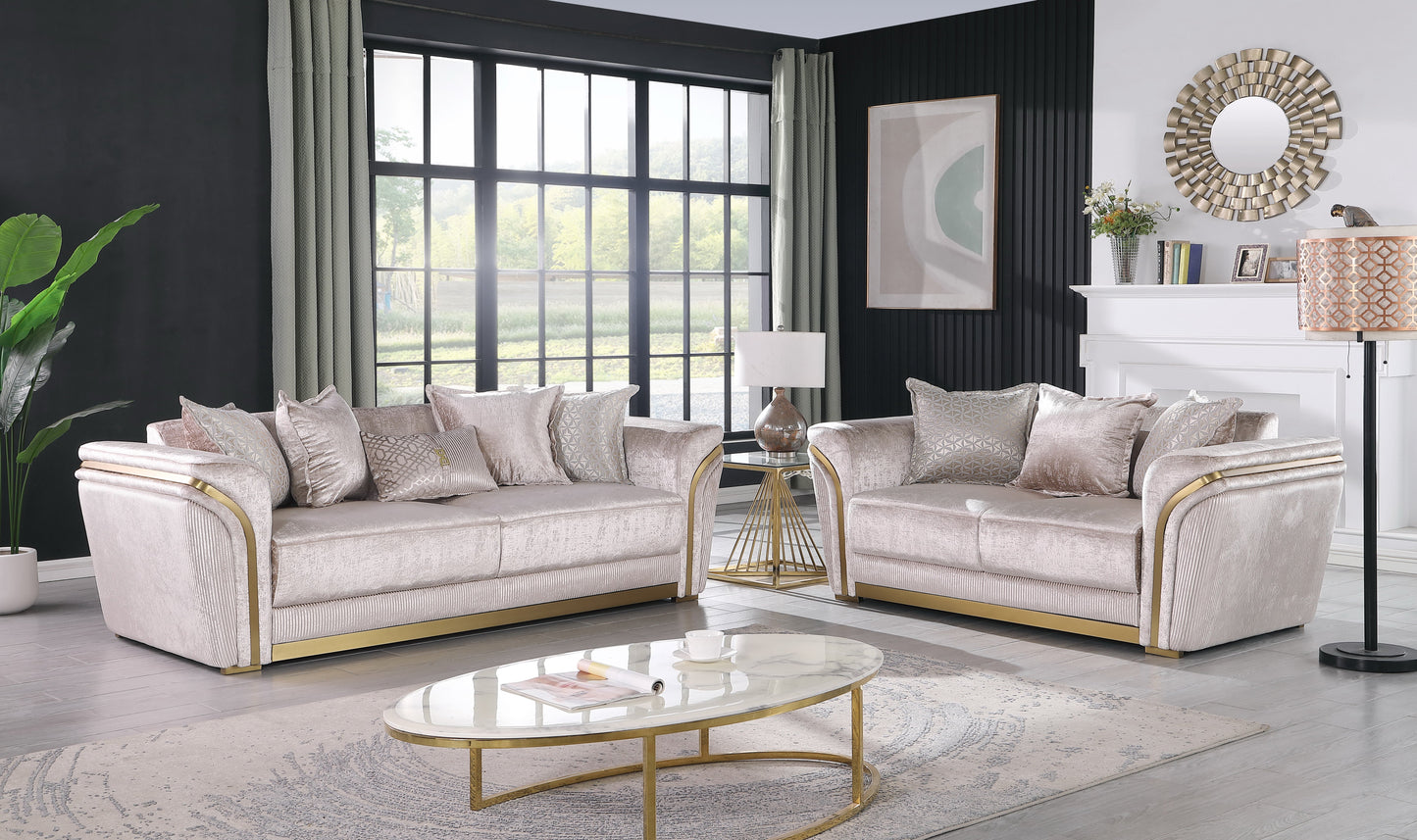Torino (Champagne) Living Room Set