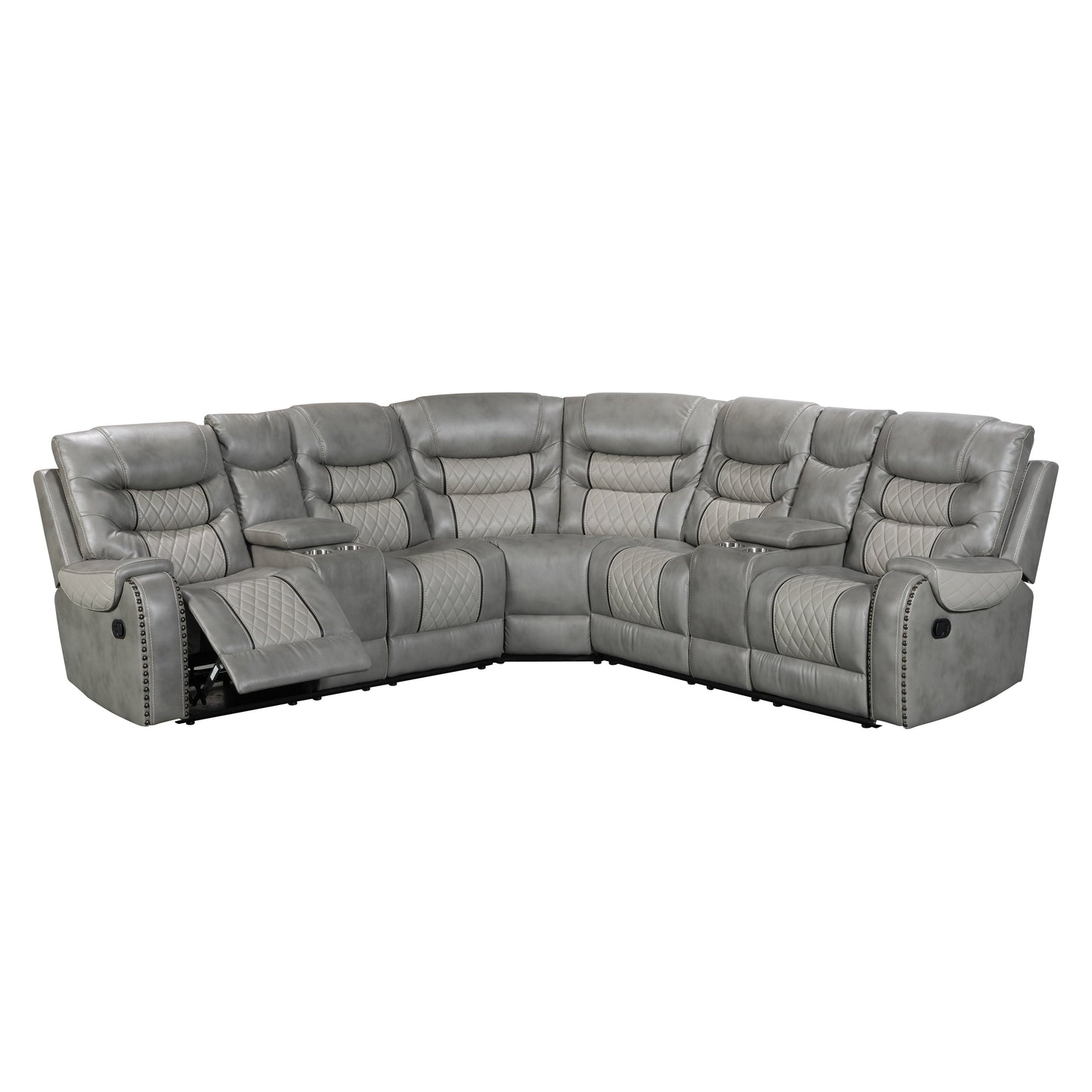 Phoenix II Grey Reclining Sectional